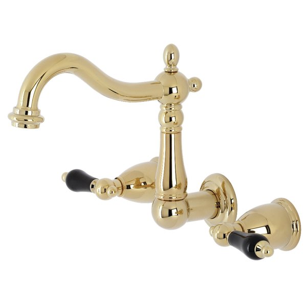 Kingston Brass KS1252PKL Duchess Two-Handle Wall Mount Bathroom Faucet, Polished Brass KS1252PKL